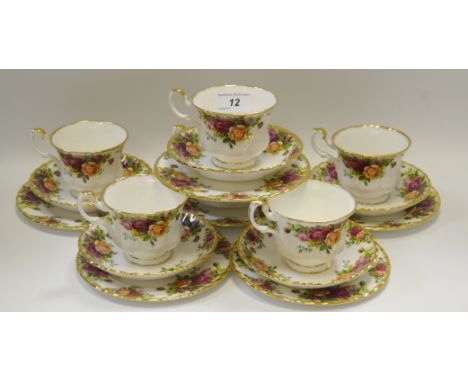 A Royal Albert Old Country Roses tea service, for six, printed mark