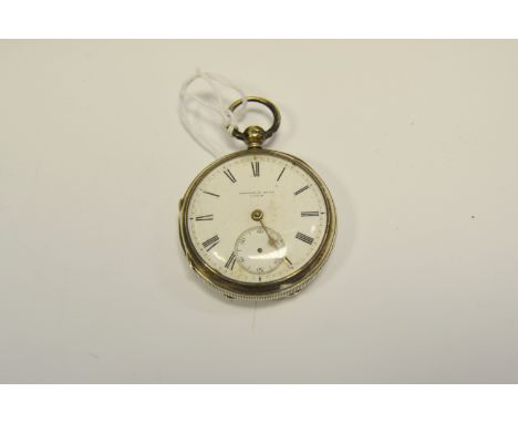 A Victorian Irish silver fusee pocket watch, by Breton & Sons, Cork, signed to dial and backplate, the case Chester 1882