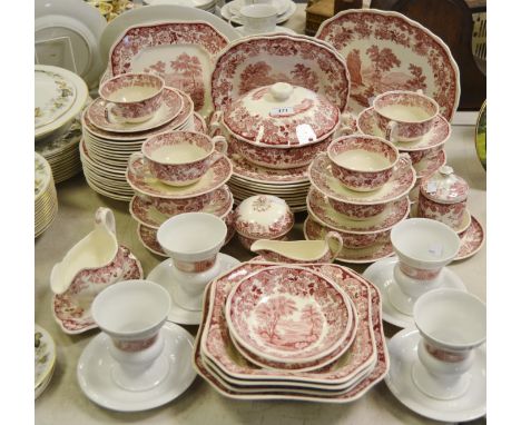 A Copeland Spode Rhine pattern comprehensive dinner service, comprising of soup bowls; dinner platws; tureen and cover; meat 