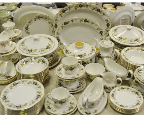 Ceramics - a Royal Doulton Larchmont pattern part dinner service and tea service; a Colclough Avon pattern part tea service