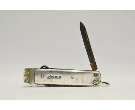 A Victorian silver combination penknife and cigar piercer, Mappin & Webb, Sheffield 1900