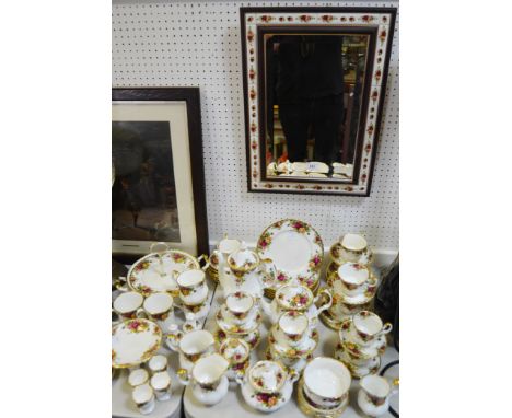 A Royal Albert Old Country Roses coffee service, for six;  a part tea service;  egg cups, dessert plates, tureen, cake stand,