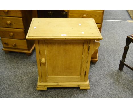 A pitch pine cupboard fielded panel door, turned handle c 1900