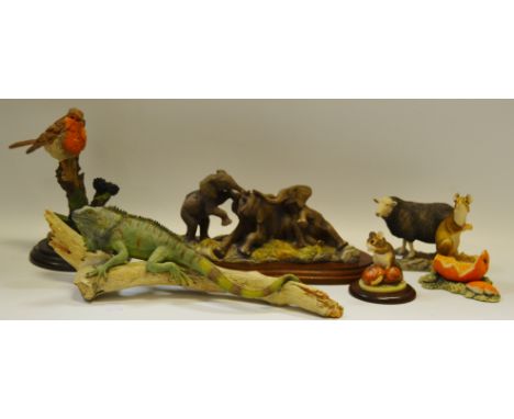 A Border Fine Art Herdwick Ewe; Mouse on Orange; a Country Artist model of a Robin with Blackberries; a Border Fine Art model