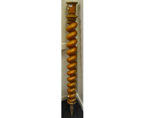 Architectural Salvage - a substantial Victorian/ early 20th century barley twist four poster bed column 
