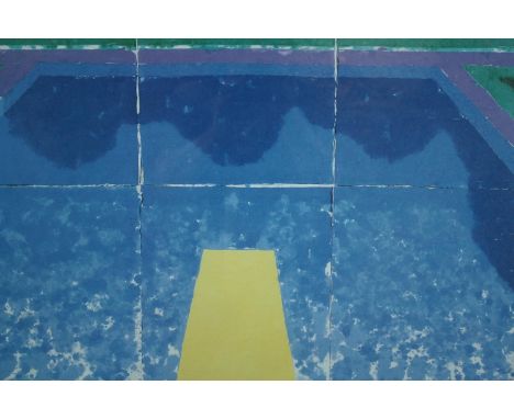 David Hockney. Exhibition poster printed 1988 from the Metropolitan Museum of Art. Framed.  H.81 W.84cm. 