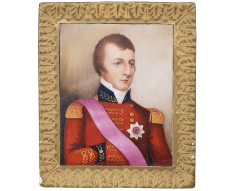 * Duke of Wellington. A George III period porcelain plaque by Copeland &amp; Spode circa 1812-14, painted with a portrait of 