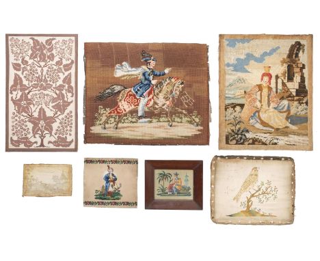 * Needlework. A collection of embroideries and other related items, 18th &amp; 19th century, comprising: a small 18th century