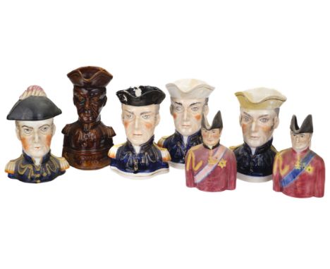 * Duke of Wellington. A collection of Victorian Duke of Wellington pottery, comprising of three Staffordshire Duke of Welling