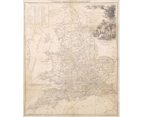 * Handkerchief map. Fairburn's Travelling Handkerchief. A Map of England and Wales, exhibiting the Roads, Cities, Towns and P