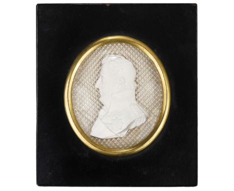 * Duke of Wellington. A fine George III period sulphide portrait miniature circa 1820 attributed to Apsley Pellatt, bust of t