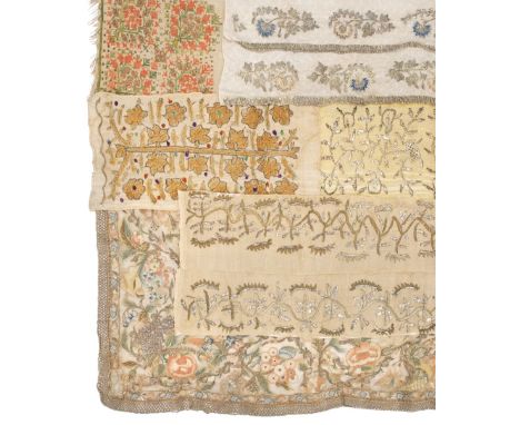 * Ottoman. An early 19th century Turkish embroidered cloth, linen cloth with wide border to one long side and half of shorter