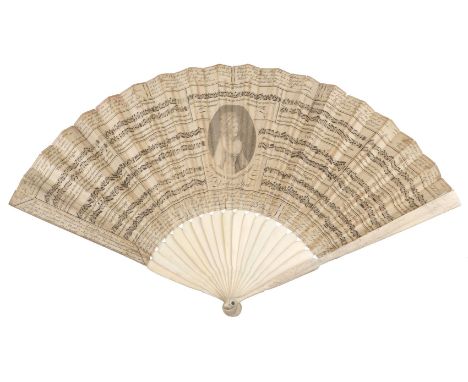 * Dance fans. Eighteen of the most Favorite Country Dances, circa 1789, folding paper fan, engraved with musical notation and