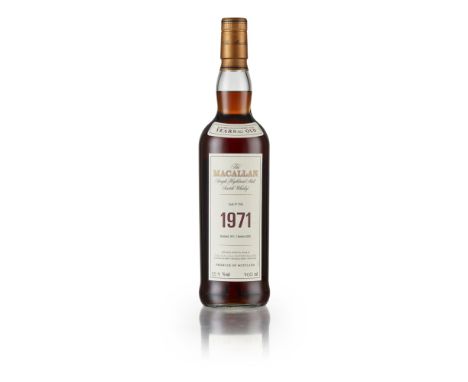 THE MACALLAN FINE AND RARE 1971 30 YEAR OLD  DISTILLERY ACTIVE   matured in sherry cask number 7556, non chill-filtered, with