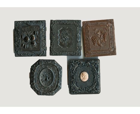 Union Cases,  2-84R, Common, VG, S Peck & Co, Peaches & Plums, circa 1859, 65mm x 75mm, Ambrotype, ninth-plate, seated elderl