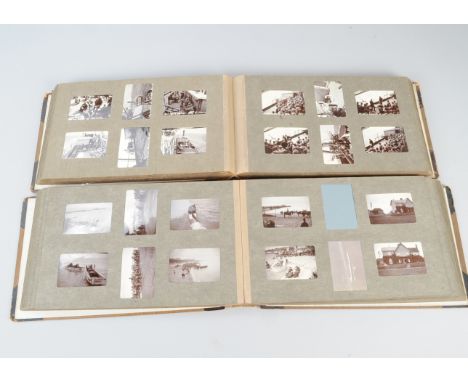 Collection of silver print snapshot images relating to Charles Edward Saunders (1870-1954),  in two half-cloth gilt oblong al