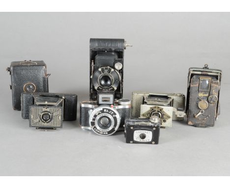A Group of Vest Pocket Roll Film Cameras, comprising a Lumiere Eljy, an Ensign Midget, an Ensign Midget Model 22, a Vest Pock
