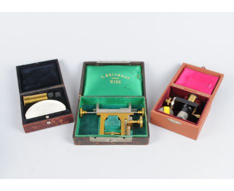 German Microscope Accessories, Zeiss Abbe's Apertometer, in fitted leather case with C. Baker, High Holborn retail gilt title