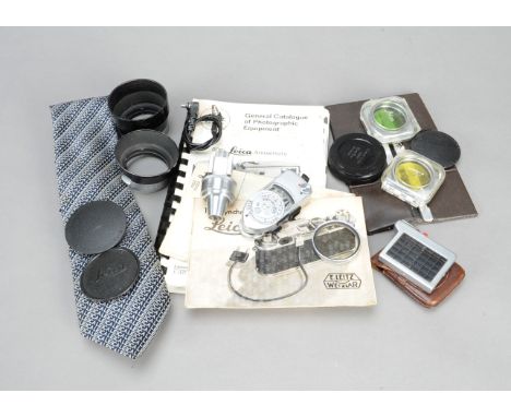 Leitz Accessories and Ephmera, including a VIDOMCHROM viewfinder, a Leica-Meter MR, a Leica Tie, a Summaron 3.5cm &amp; Summi