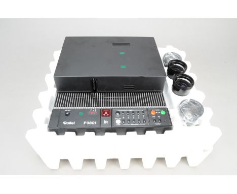 A Rollei P3801 IR Dual Projection Dissolve Slide Projector, for 5 x 5cm slides, serial no 601220001, twin 70-120mm zoom lense