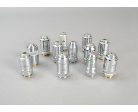 Modern Microscope Objectives,  Nikon (8), Leitz (2) and GS (2), G (12)