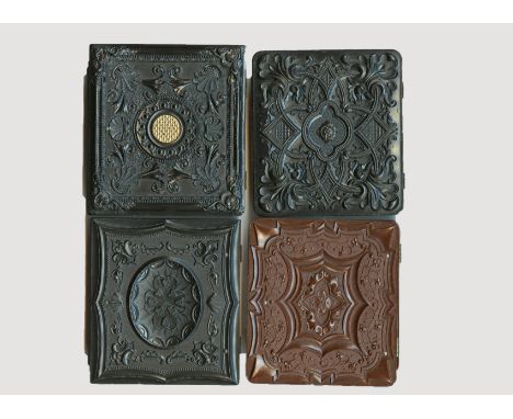 Union Cases, 3-73G, Rare, G, corners rubbed, Samuel Peck &amp; Co, Geometric/Scroll, Smith, before 1857, 88mm x 98mm, Ambroty