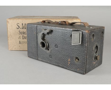 A Beck Frena No 2 Detective Camera, box magazine camera, quarter plate (3¼ x 4¼"), with "The Frena Handbook No 2" dated 1897 