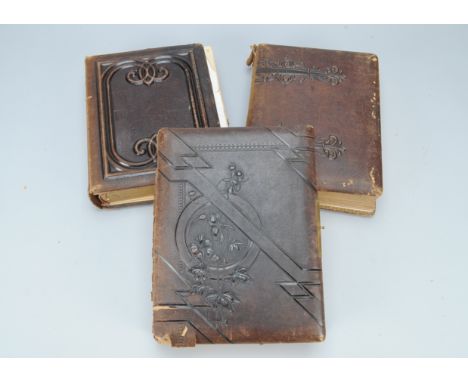 Portrait Albums, three portrait albums, 1880s/1890s, mostly British, albums P, spines detached on two, clasps missing on two,