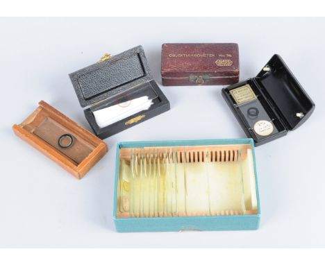 Microscope Accessories, Leitz 1/100mm Micrometer, in fitted leather case, Möller 2mm micrometer, modern Möller Micrometer, in