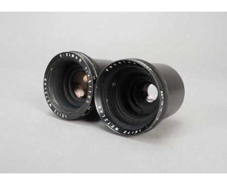 Two Leitz Enlarging Lenses, a Focotar 60mm f4.5 lens for 35mm and a V-Elmar 100mm f/4.5 for medium format