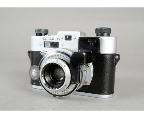 A Kodak 35 Rangefinder Camera, serial no 49975, body G, shutter not working, with a Kodak Anastigmat Special 50mm f/3.5 lens 