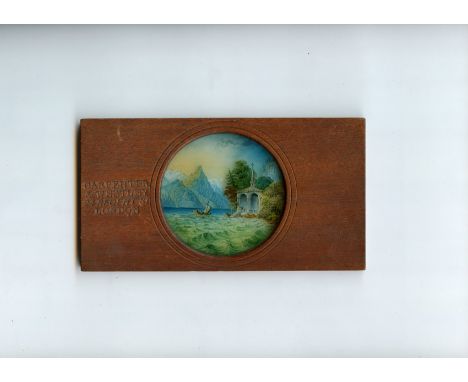 Mahogany-mounted Carpenter &amp; Westley Magic Lantern Slides,  hand painted - Tell's Chapel, The Charge to Peter and Mamerti