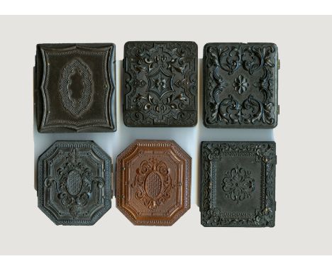 Union Cases,  3-381, Scarce, G, some edge wear, Samuel Peck &amp; Co, Geometric/Scroll, before 1857, 65mm x 75mm, Ambrotype, 