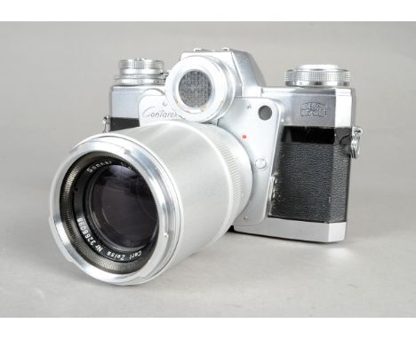 A Zeiss Ikon Contarex "Bullseye" SLR Camera, serial no 88787, with interchangeable back, body G, shutter working, with a Carl