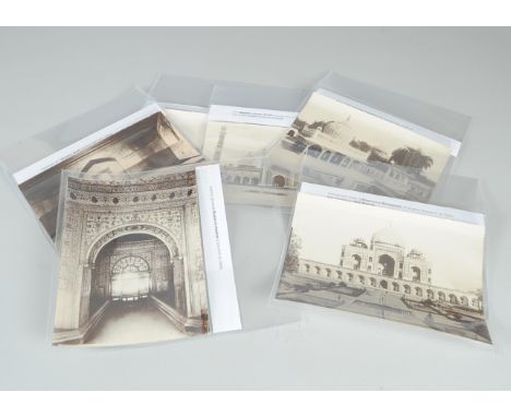 Views of Delhi, silver prints, including Red Fort, Shah Mahal and Moti Masjid within it, Kashmiri Gate and Jama Masjid mosque