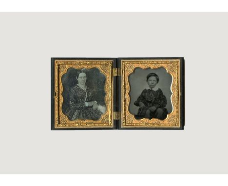 Union Case,  3-139, Common, VG, A P Critchlow &amp; Co, Geometric/Scroll, circa 1860, 83mm x 94mm, Ambrotype, VG &amp; Daguer