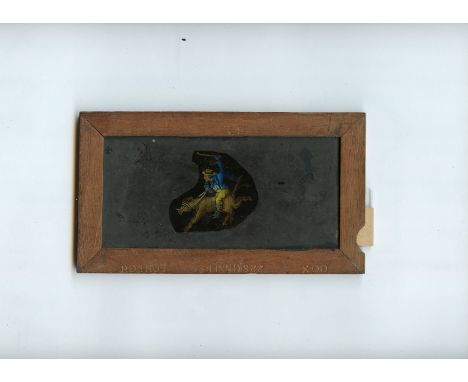 Mahogany-mounted Magic Lantern Comic Slipping Slides,  hand coloured (6), chromo-litho (4), F, two with broken slippers, one 