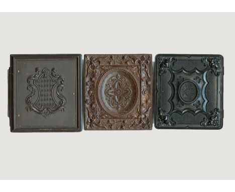 Union Cases, 3-76, Common, F, Holmes, Booth &amp; Hayden, Geometric/Scrolls, circa 1860, 85mm x 95mm, Ambrotype, sixth-plate,