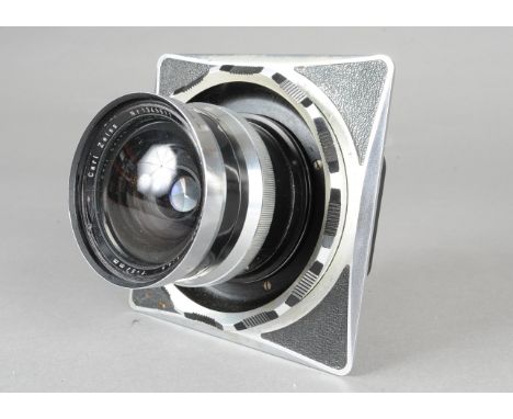 A Carl Zeiss 53mm f/4.5 Biogon Lens, serial no 1345511, with Linhof Technika press front body, shutter sluggish on slow speed