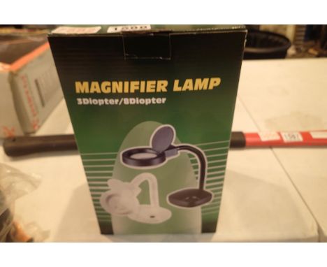 New boxed 3/8 dioptre magnifier lamp. Not available for in-house P&amp;P, contact Paul O'Hea at Mailboxes on 01925 659133 