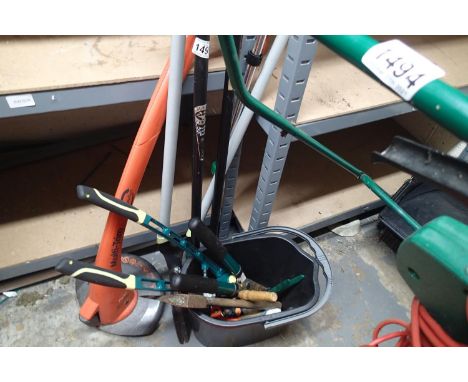Garden tools with Flymo strimmer. Not available for in-house P&amp;P, contact Paul O'Hea at Mailboxes on 01925 659133 