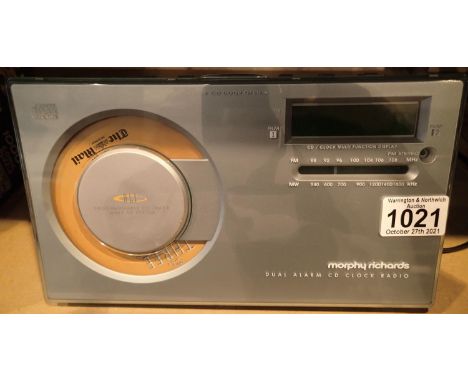 Morphy Richards dial alarm CD clock radio. Not available for in-house P&P, contact Paul O'Hea at Mailboxes on 01925 659133Con