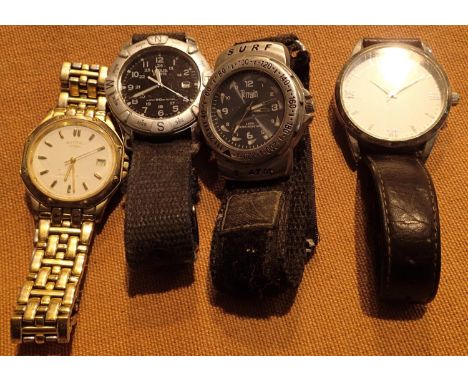 Four wristwatches including Rotary. P&amp;P Group 1 (£14+VAT for the first lot and £1+VAT for subsequent lots) 