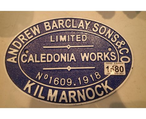 Cast iron Caledonia works wall plaque, L: 26 cm. P&amp;P Group 2 (£18+VAT for the first lot and £3+VAT for subsequent lots) 