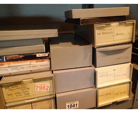 Large quantity of photographic slides of various subjects with audio tapes and a slide projector. Not available for in-house 