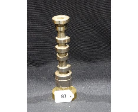 A Brass Based Column Candle Stick Modelled From A Camshaft Piece