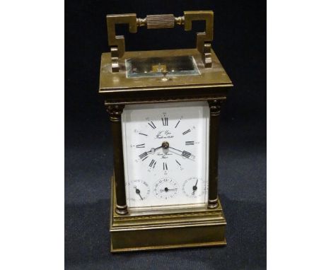 A 20th Century French Gilt Brass Carriage Clock By L`Epee, The Enamel Dial With Roman &amp; Arabic Numerals. The Repeat Movem