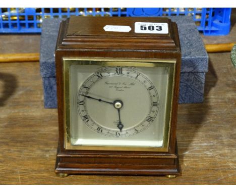A 20th Century Mahogany Encased Mantel Clock, Retailed By Garrard & Co