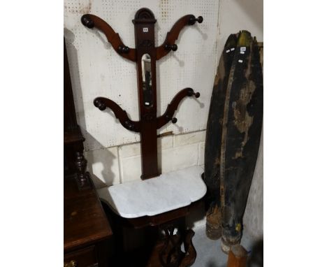 A Victorian Mahogany "Tree Of Life" Hall Stand With Marble Shelf