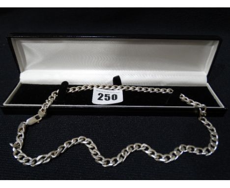 A Heavy Silver Curb Necklace Chain